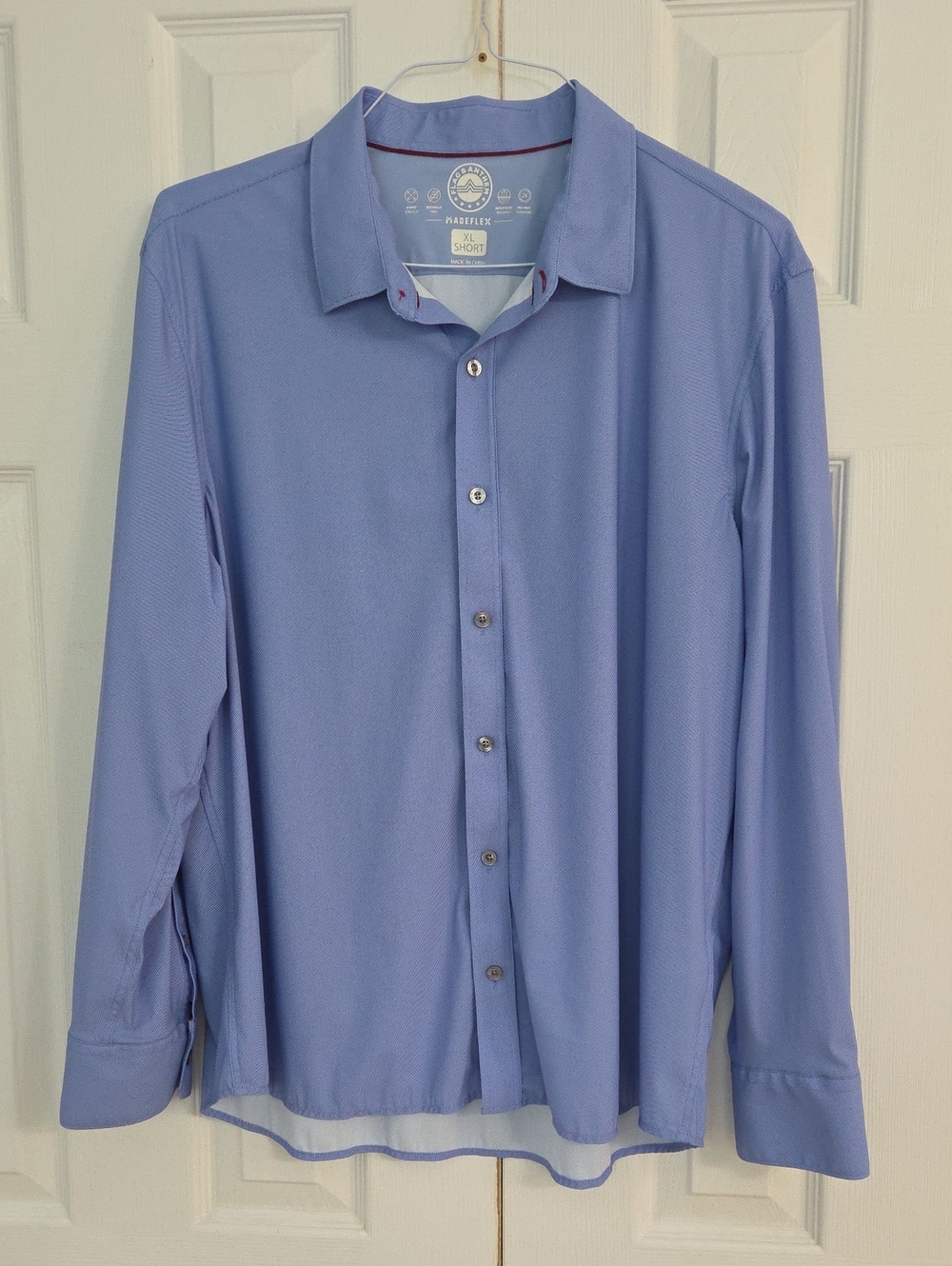 MEN'S FLAG & ANTHEM MADEFLEX PERFORMANCE JOURNEY BLUE LONG SLEEVE SHIRT XL SHORT